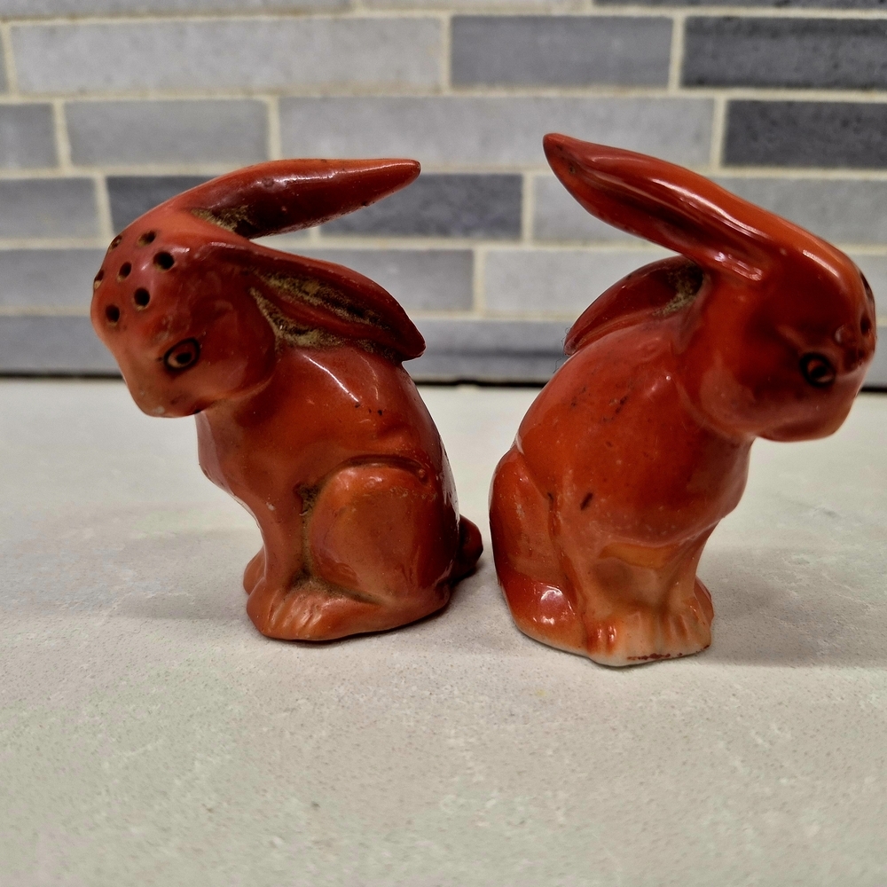Charming Red Rabbit Figurines